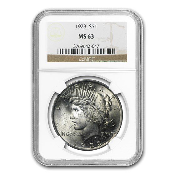 1923 Peace Dollar MS-63 NGC 1923 Peace Dollar MS-63 NGC